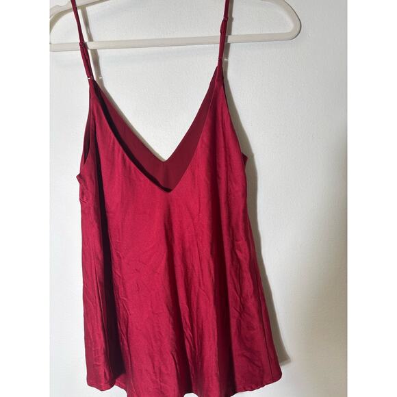 Chloe Kristyn Crimson Red V-Neck Cami Sz M - Picture 2 of 2